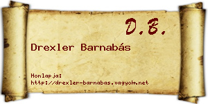 Drexler Barnabás névjegykártya